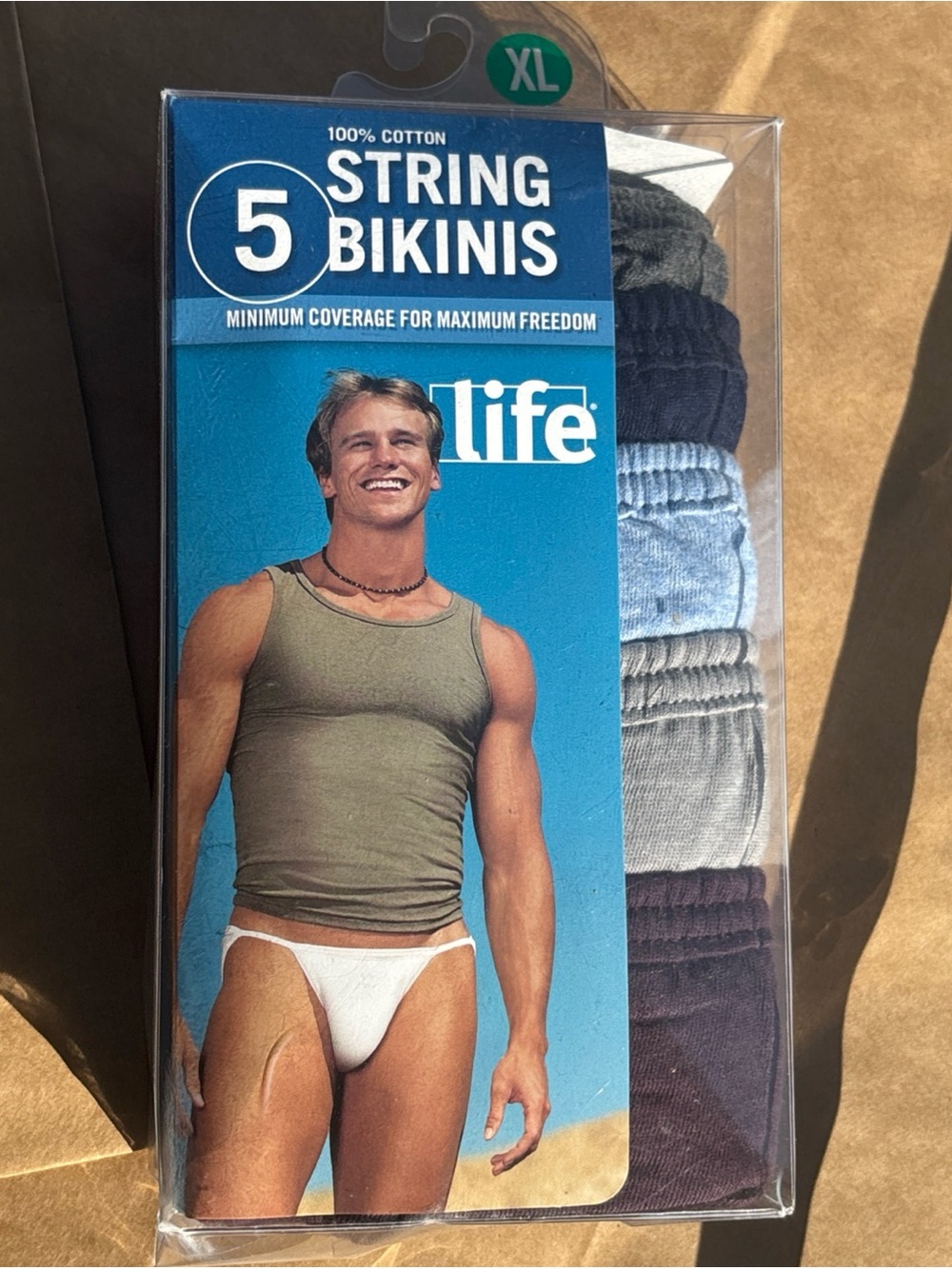 5 Pack Vintage Jockey Life Men's String Bikini Briefs Underwear Extra Large NEW